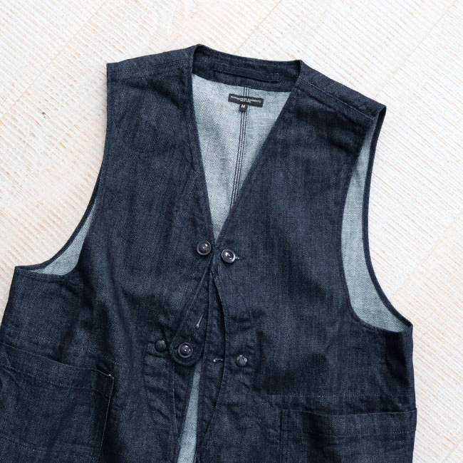 ENGINEERED GARMENTS　Upland Vest - Cotton Broken Denim