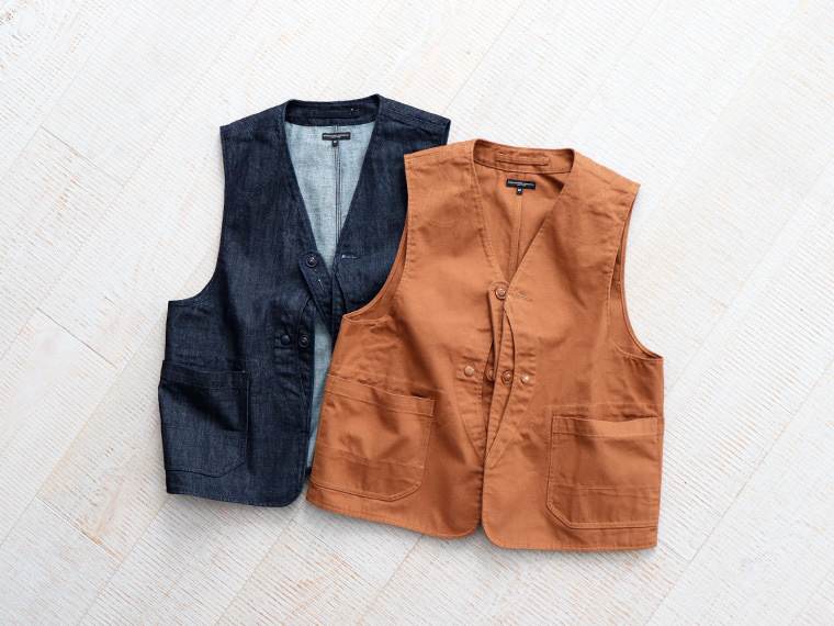 ENGINEERED GARMENTS　Upland Vest - Cotton Broken Denim