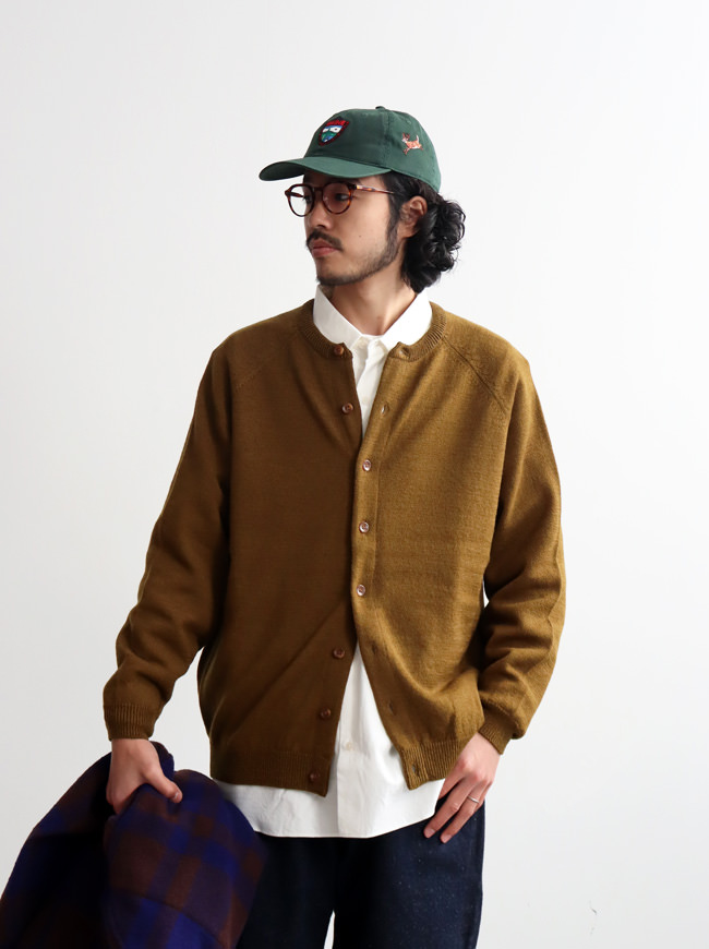 【30%OFF】maillot mature(マイヨマチュア)　Wool Raglan Crew Cardigan  (ウールラグランクルーカーディガン) MAK-21262