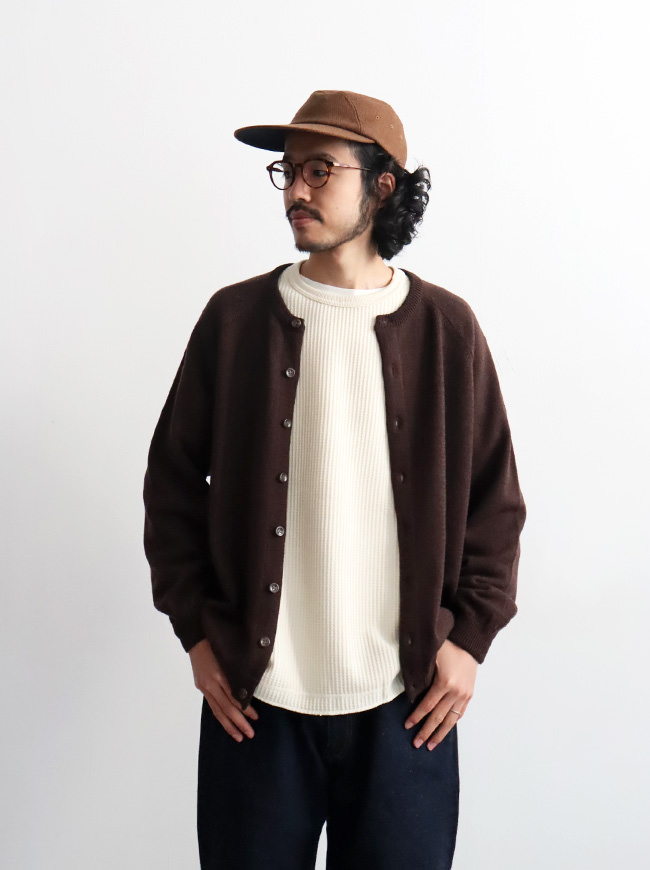 【30%OFF】maillot mature(マイヨマチュア)　Wool Raglan Crew Cardigan  (ウールラグランクルーカーディガン) MAK-21262