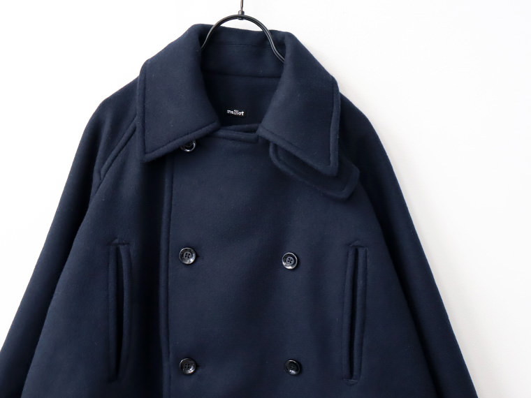 maillot mature(マイヨマチュア) Double Face Beaver Big Pea Coat