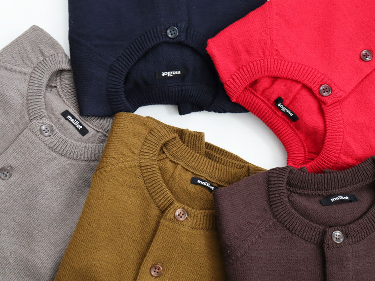 maillot mature(マイヨマチュア) Wool Raglan Crew Cardigan (ウール