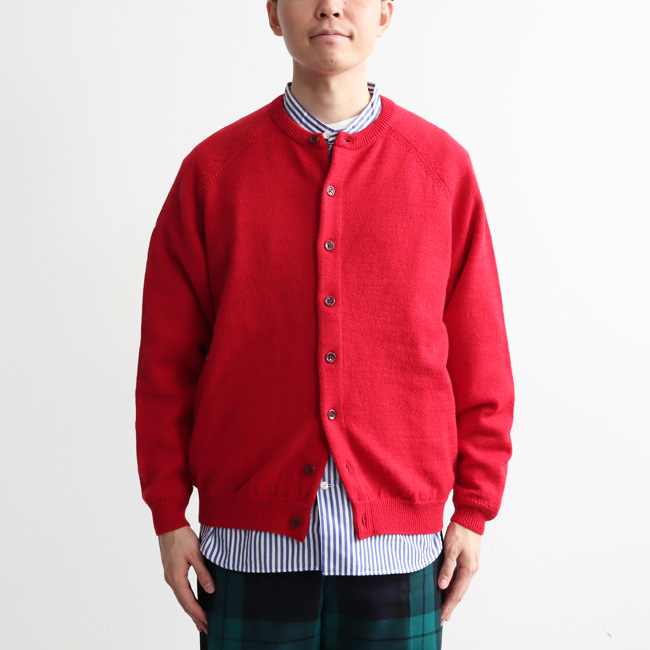 【30%OFF】maillot mature(マイヨマチュア)　Wool Raglan Crew Cardigan  (ウールラグランクルーカーディガン) MAK-21262