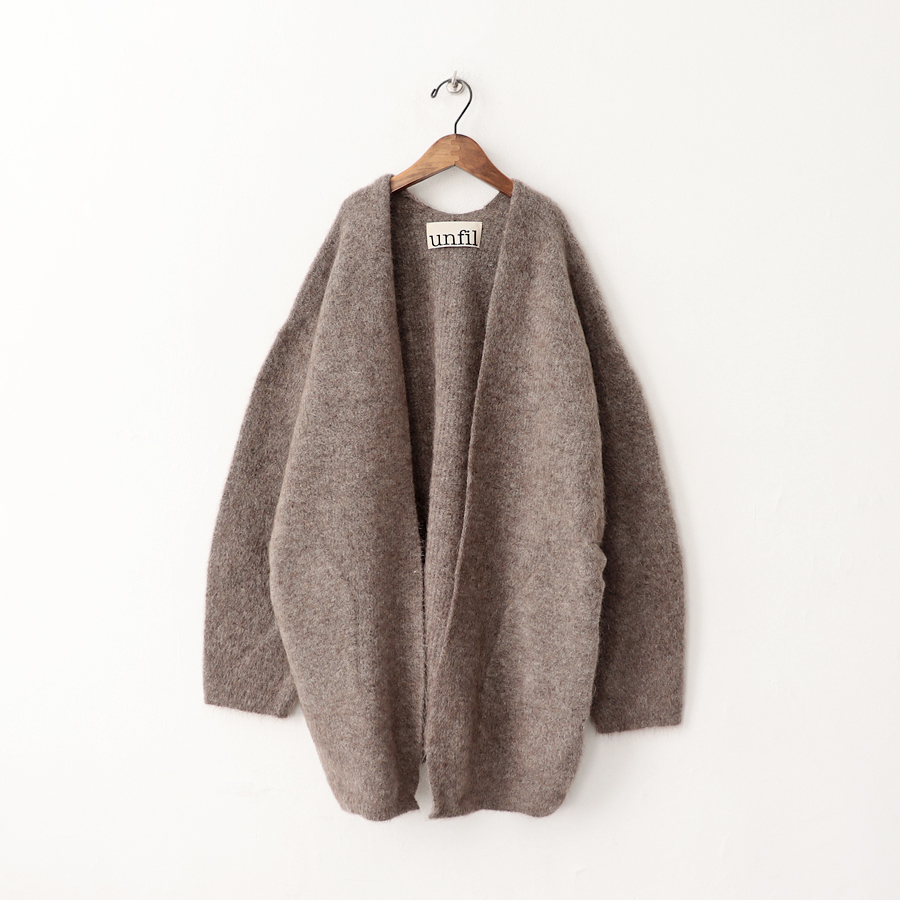 unfil (アンフィル) stretch superkid mohair cardigan (モヘア