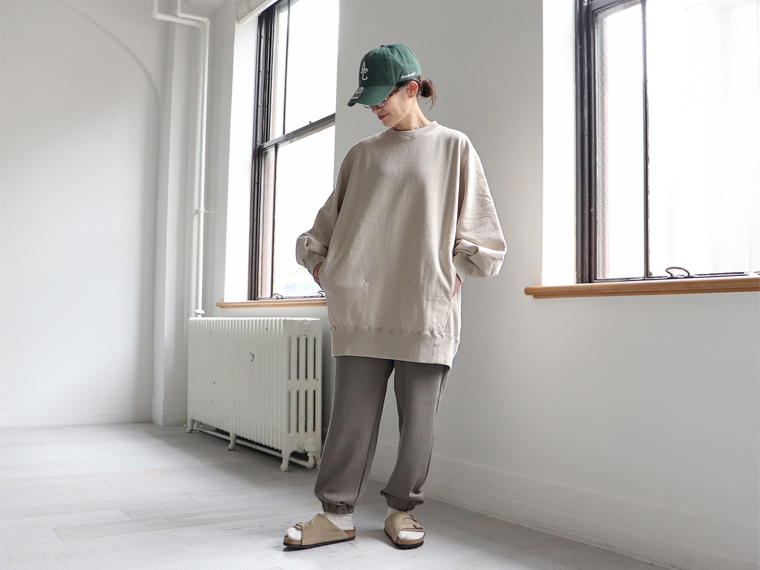 unfil (アンフィル) vintage cotton fleece oversized sweatshirt (裏起毛・オーバーサイズスウェット)