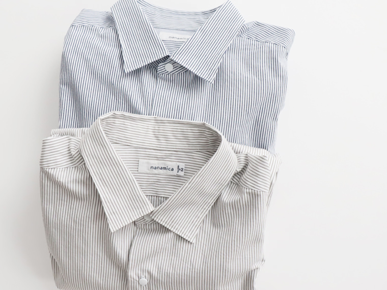 nanamica　Regular Collar Stripe Wind Shirt
