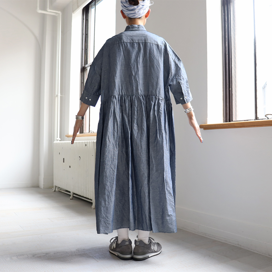 TOUJOURS (トゥジュー) Random Pleated Half Sleeve Shirt Dress ...