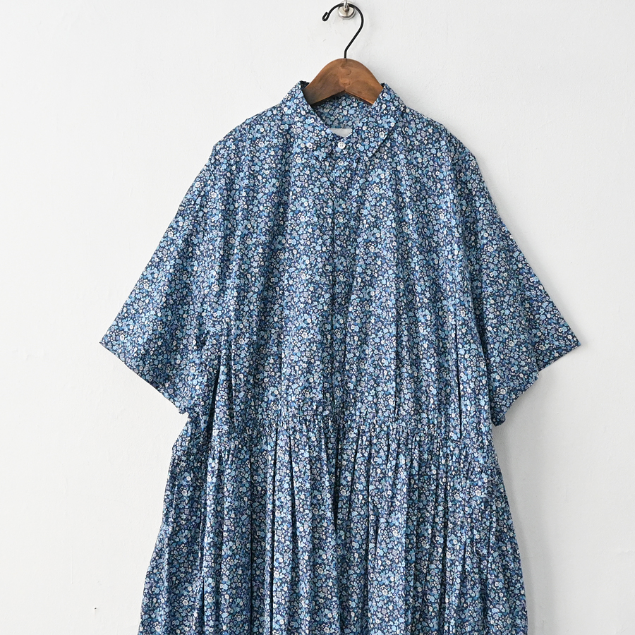 TOUJOURS (トゥジュー) Short Sleeve Classic Gathered Dress