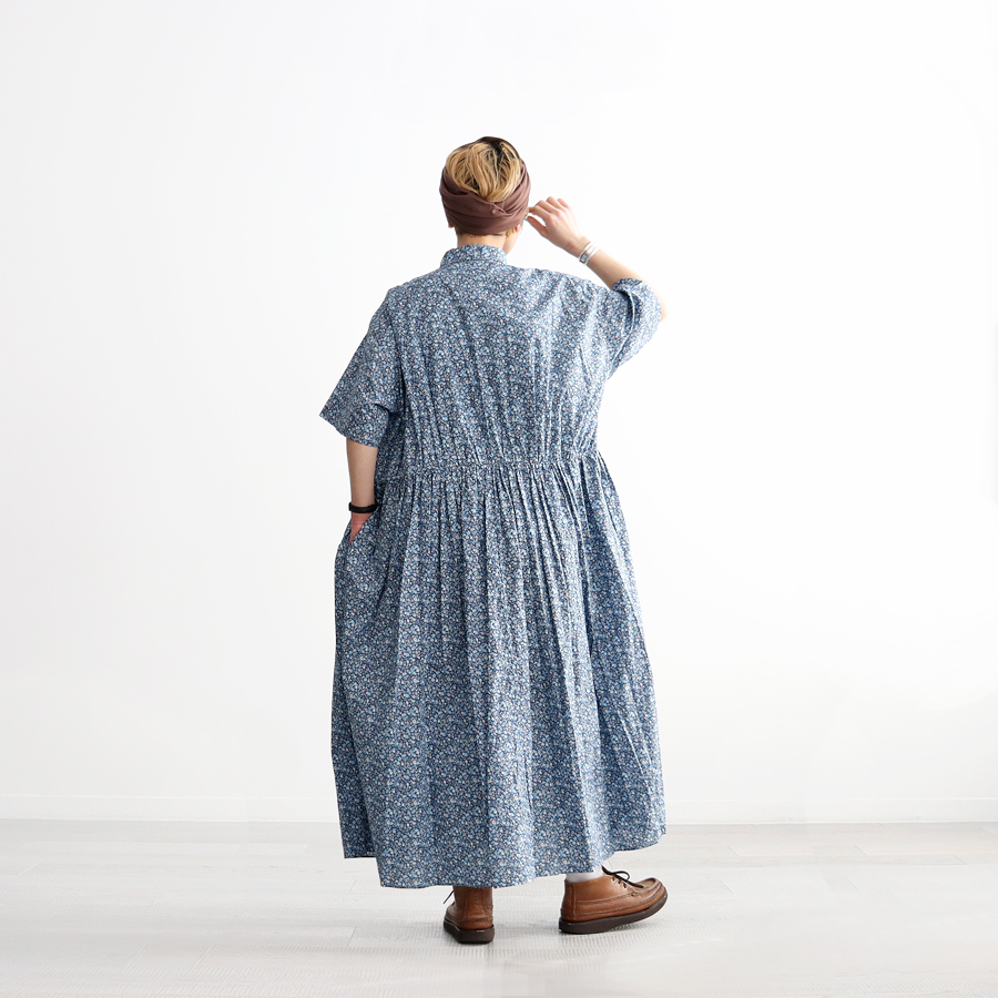 TOUJOURS (トゥジュー) Short Sleeve Classic Gathered Dress