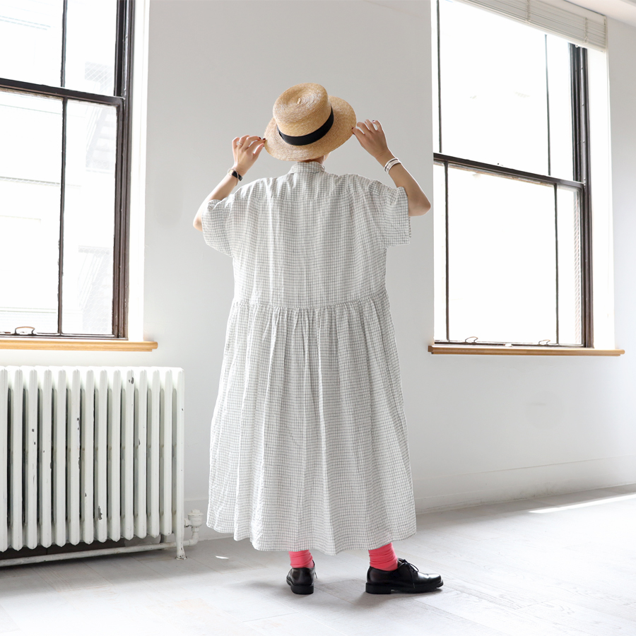 TOUJOURS (トゥジュー) Random Pleated Cuff Sleeve Shirt Dress