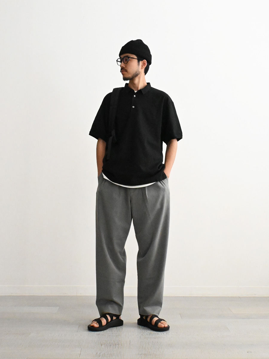 maillot リネンリッチポロシャツ マイヨ ネイビー size3 maillot 30％COUPON配布中 / linen rich polo shirt-Tee NAVY