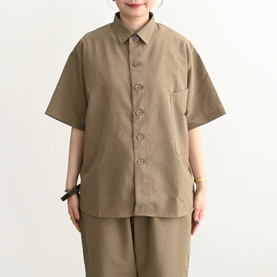maillot マイヨ ネップチェックシャツコート サイズ3 maillot (マイヨ) Shadow Check S/S Big Shirt (シャドウ