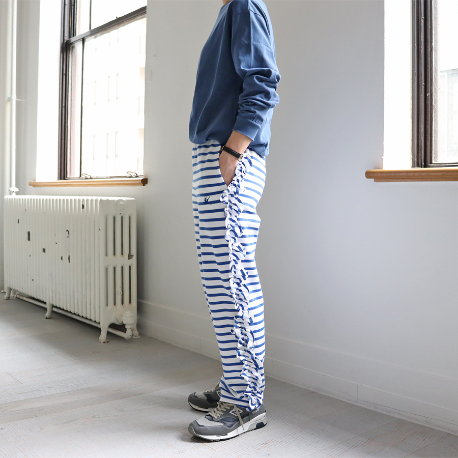 RhodolirioN (ロドリリオン) Swallow Frill Side Pants (ボーダー