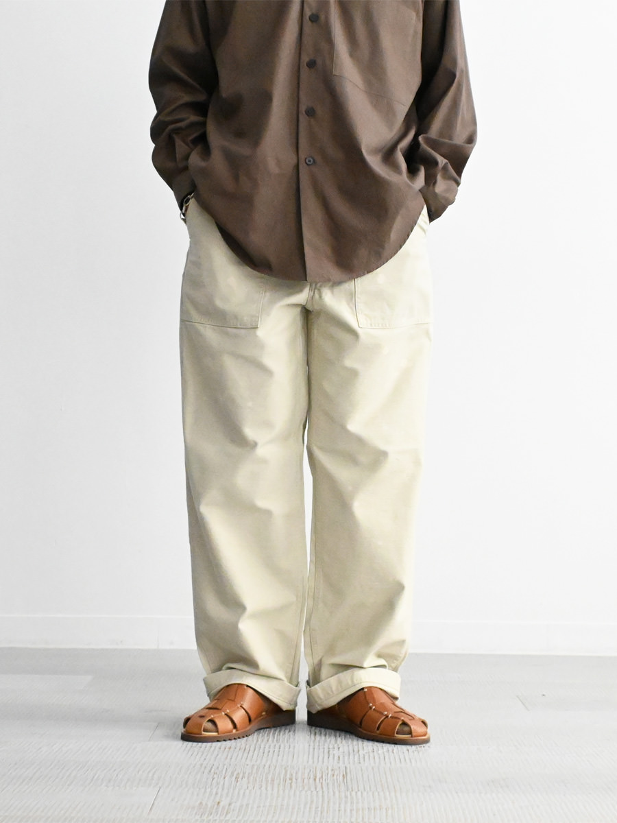 パンツ AURALEE Washed Bleached Baker pants 25AW】AURALEE WASHED BAGGY SATIN BLEACHED BAKER PANTS