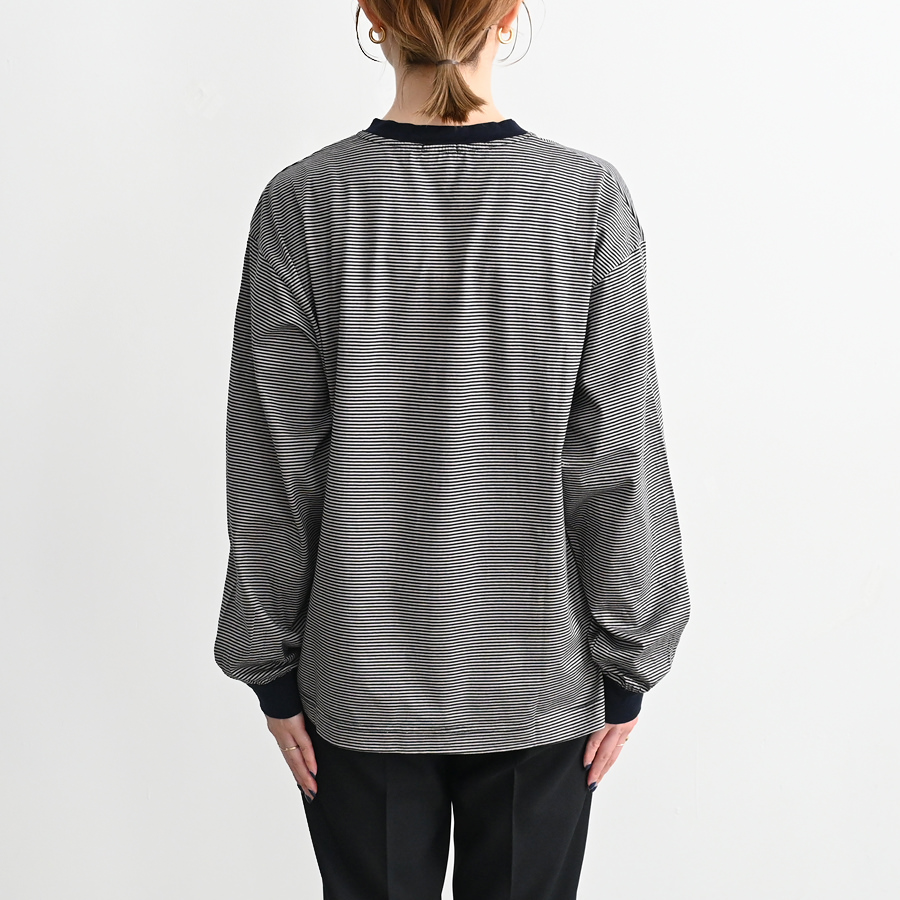 maillot(マイヨ) Narrow Border Crew Long-T (ナローボーダー