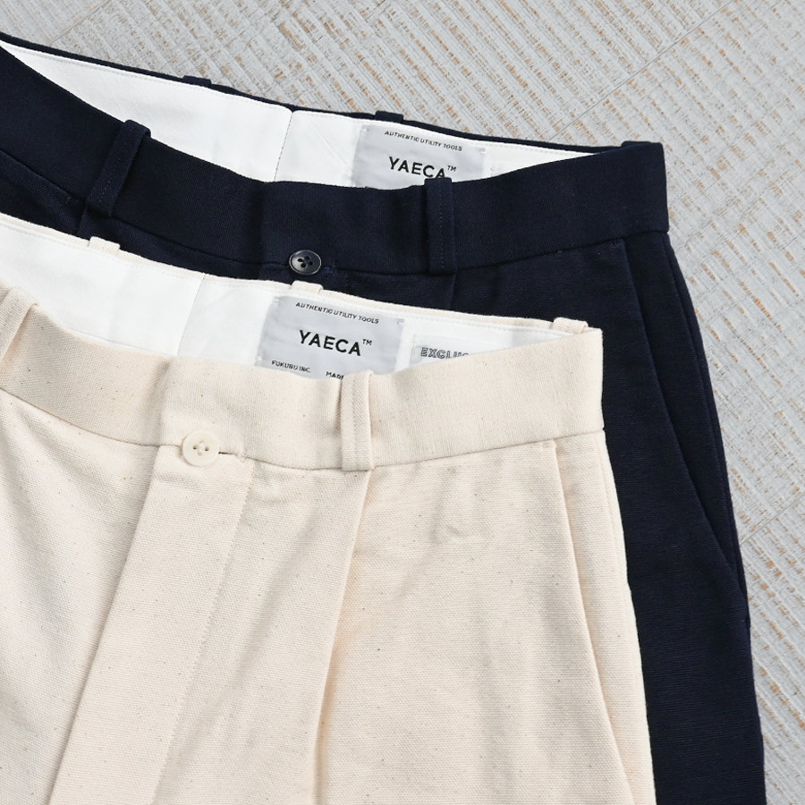 YAECA チノ タックストレートパンツ (65635)