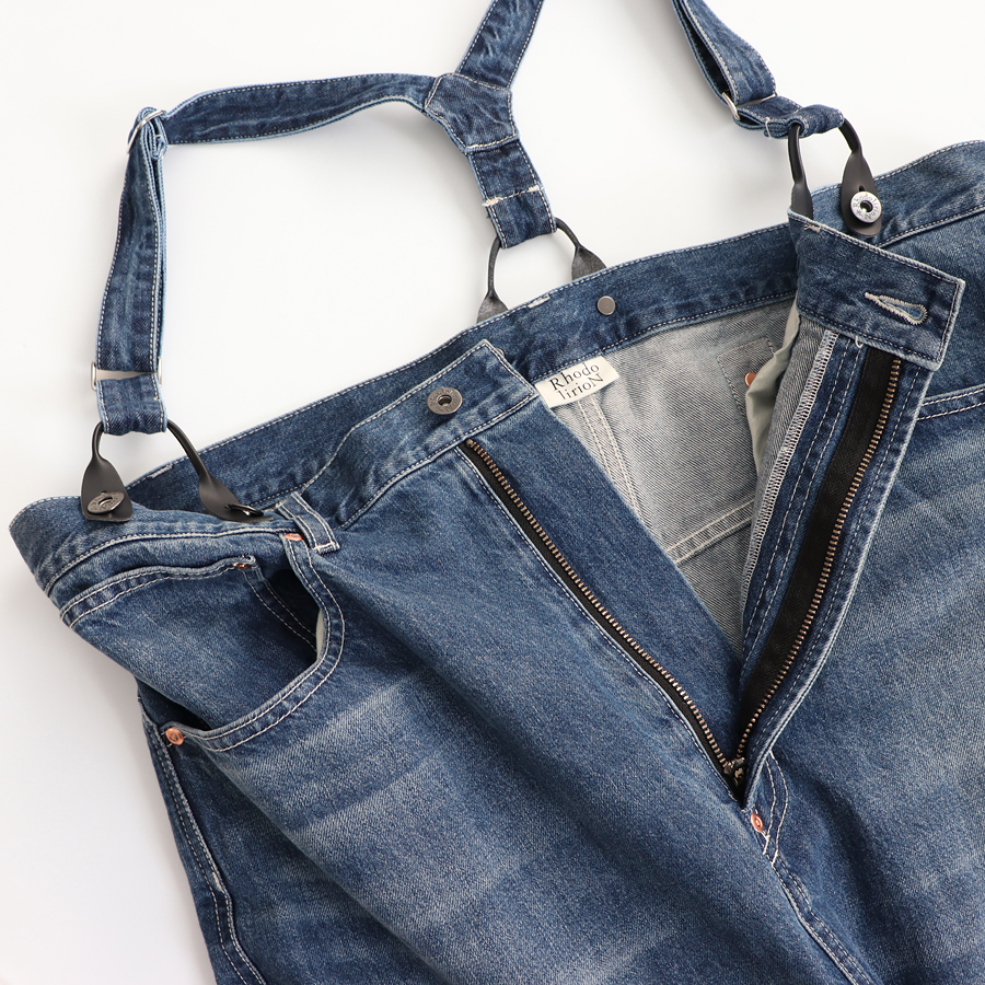 気まぐれSALE！新品タグ付き　ロドリリオン5ポケットサロペット RHODOLIRION (ロドリリオン) 5Pockets Suspender Pant - Denim