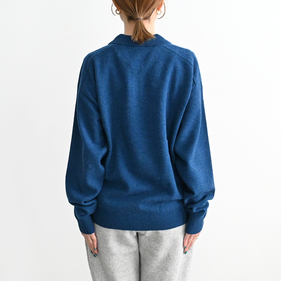crepuscule 24AW Mohair polo Neck ブルー crepuscule (クレプスキュール) M-G Knit Polo