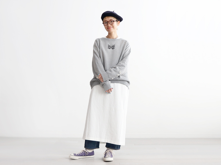 Needles (ニードルズ) パピオンプリント・ダメージスウェット