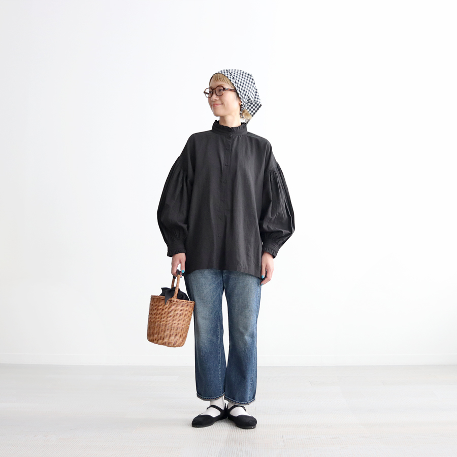 美品 メゾンドソイルシャツ オーガニックシャツ ピンタック