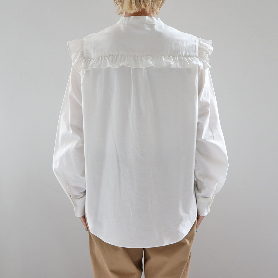 dahl'ia (ダリア) コットンオックス・フリルシャツ