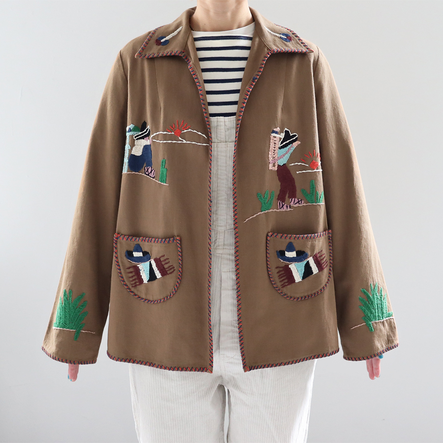 dahl’ia ダリア リメイク ノーカラー ミリタリージャケット dahl'ia (ダリア) メキシカンジャケット