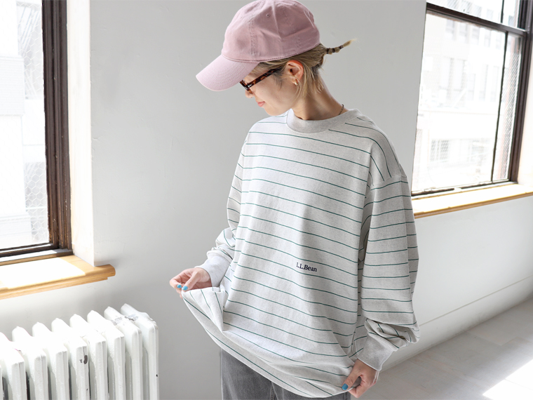L.L.Bean (エルエルビーン) ユニオン・ストライプ長袖Tee