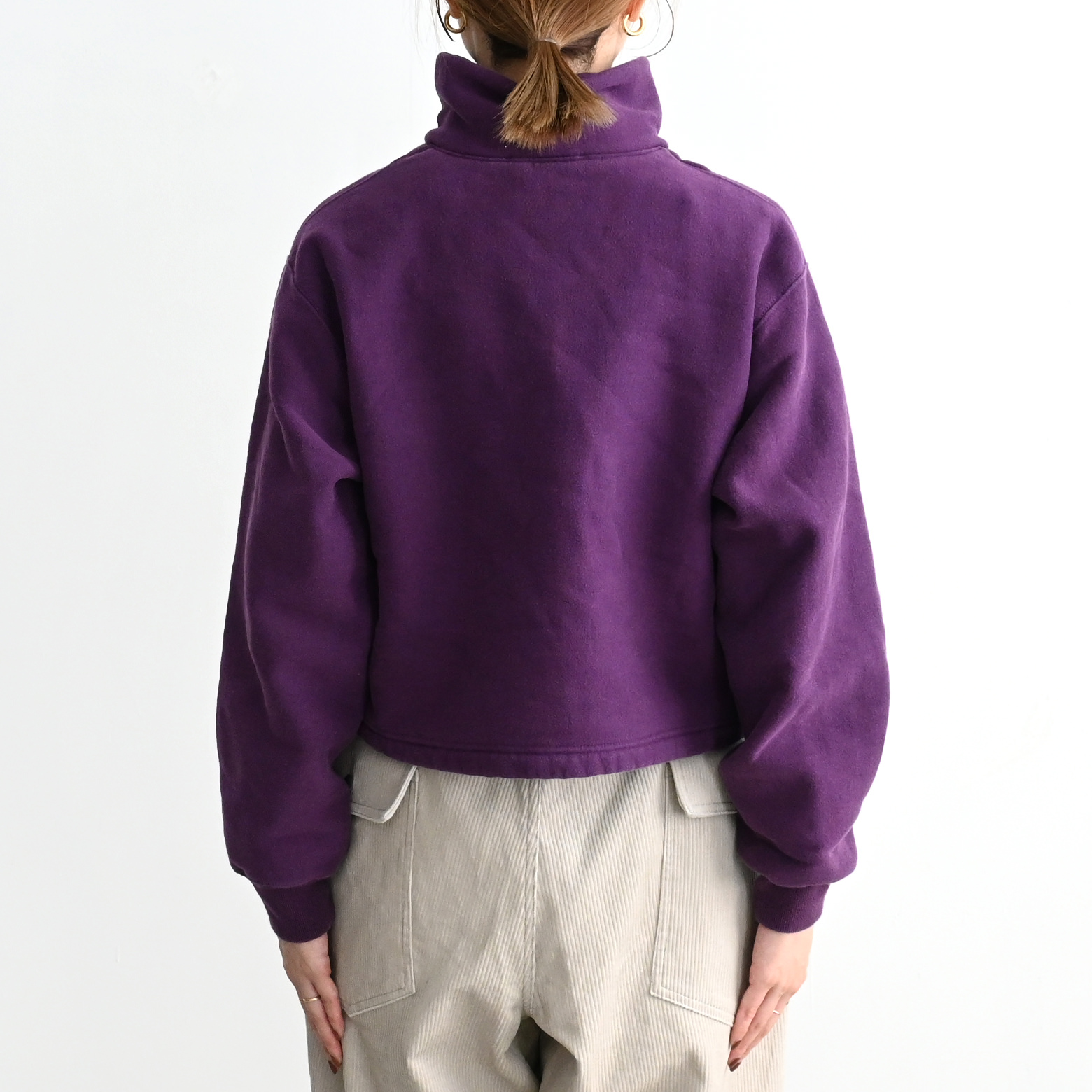 PHEENY(フィーニー) Athletic fleece half zip P/O short