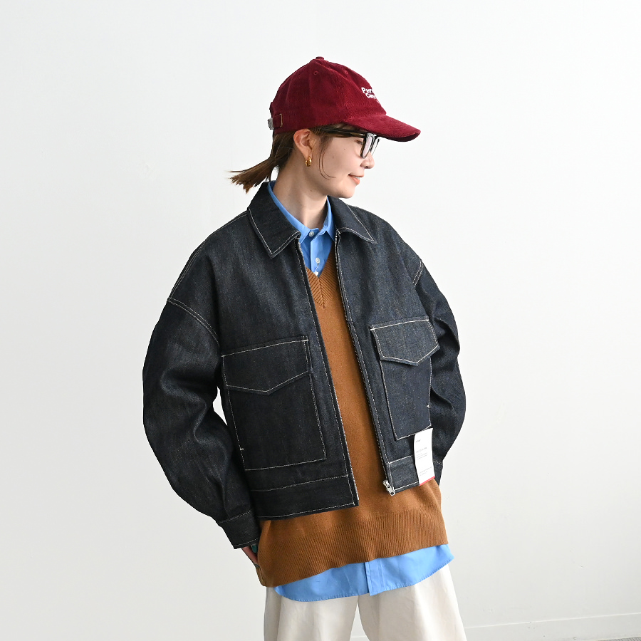 Graphpaper(グラフペーパー) Selvage Denim Zip Jacket-INDIGO RIGID-