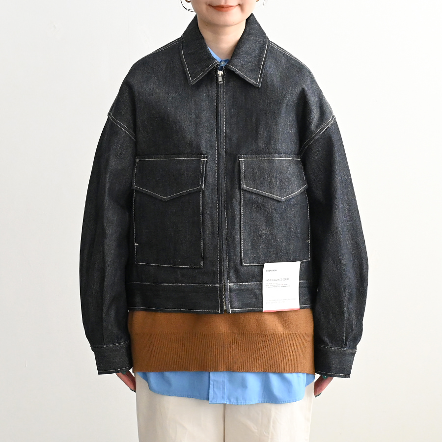 Graphpaper(グラフペーパー) Selvage Denim Zip Jacket-INDIGO RIGID-