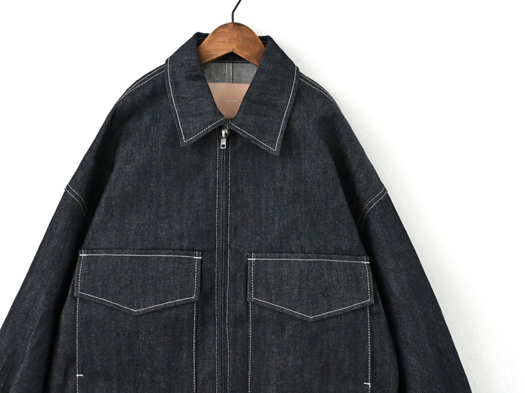 Graphpaper(グラフペーパー) Selvage Denim Zip Jacket-INDIGO RIGID-
