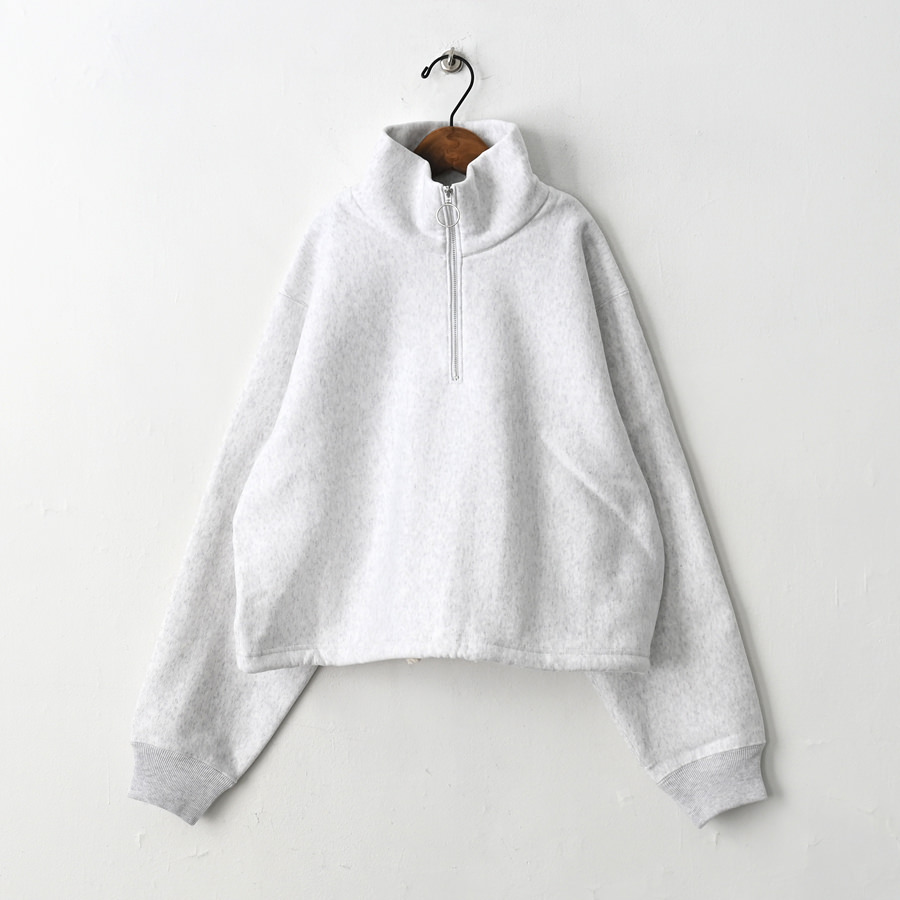 PHEENY(フィーニー) Athletic fleece half zip P/O short