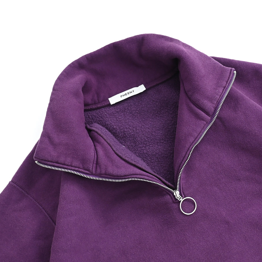 PHEENY(フィーニー) Athletic fleece half zip P/O short