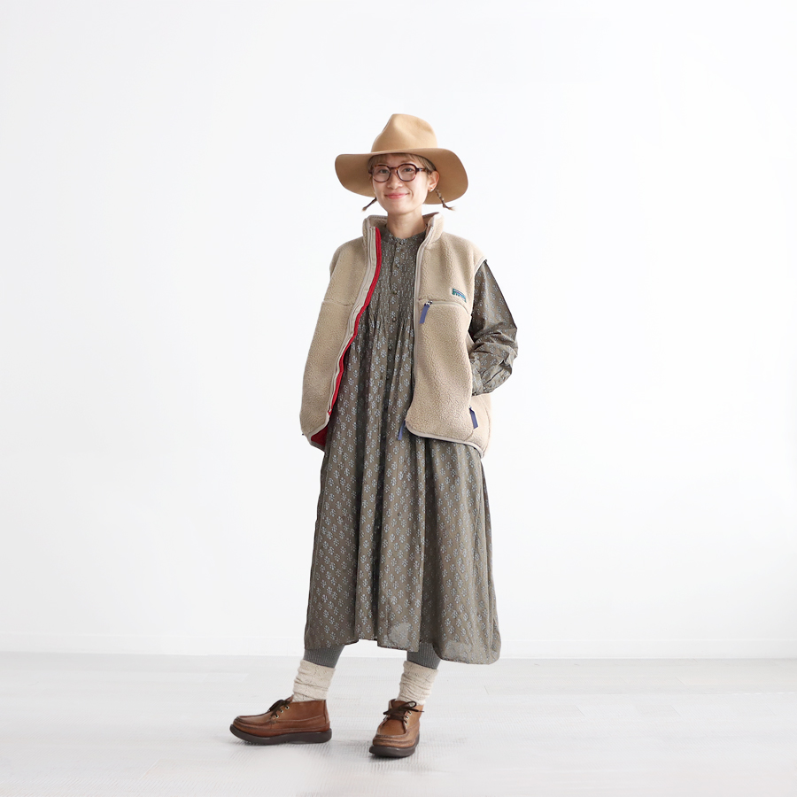 美品✨メゾンドソイル　コットン　シャツワンピース　ピンタック　マキシ丈 maison de soil メゾン ド ソイルピンタックワンピース