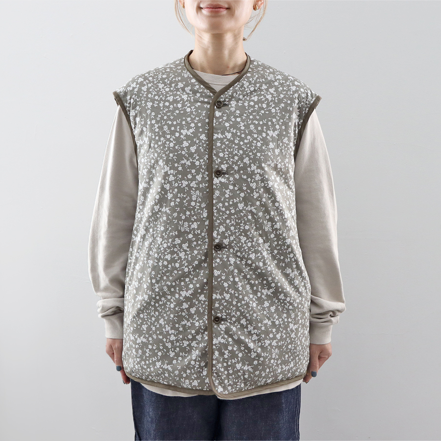 TOUJOURS (トゥジュー) Reversible Padded Utility Vest (リバーシブル