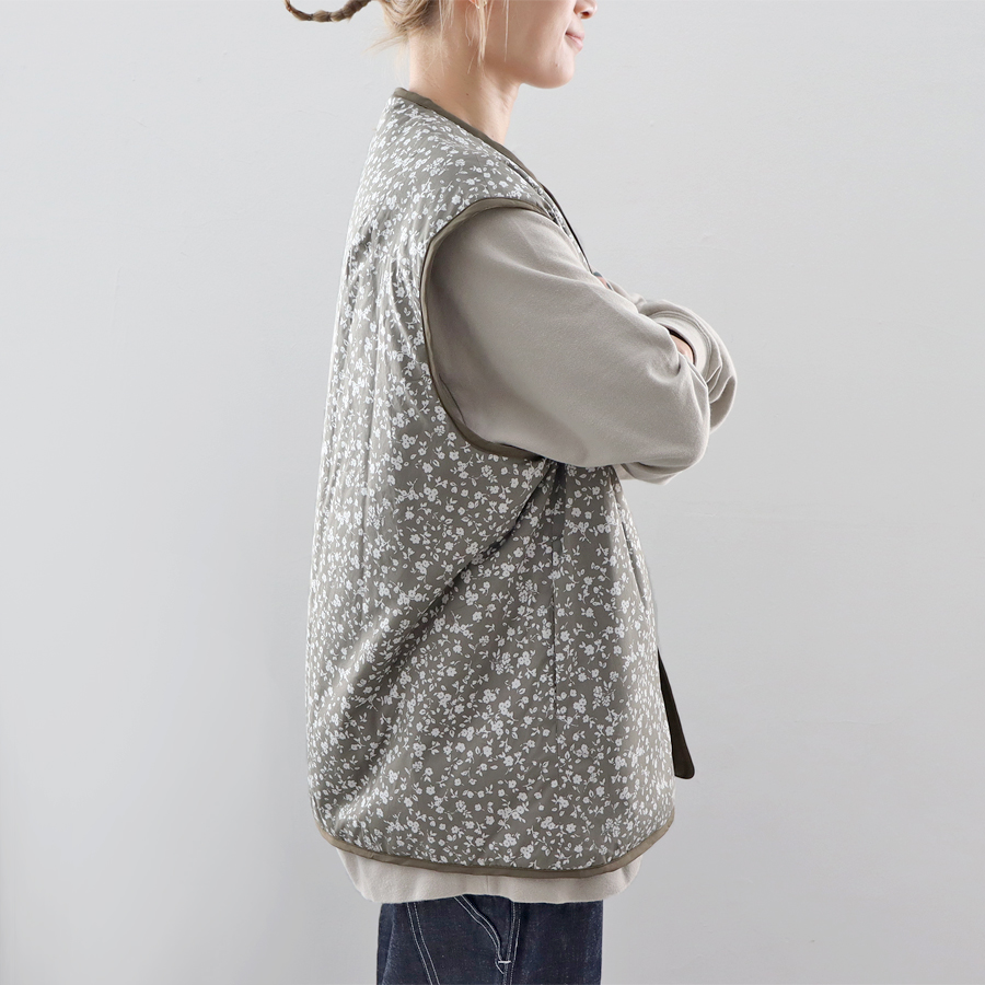 TOUJOURS (トゥジュー) Reversible Padded Utility Vest (リバーシブル