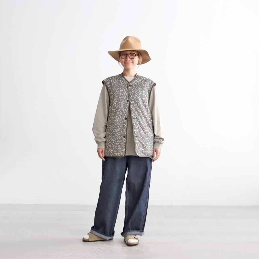 TOUJOURS (トゥジュー) Reversible Padded Utility Vest (リバーシブル