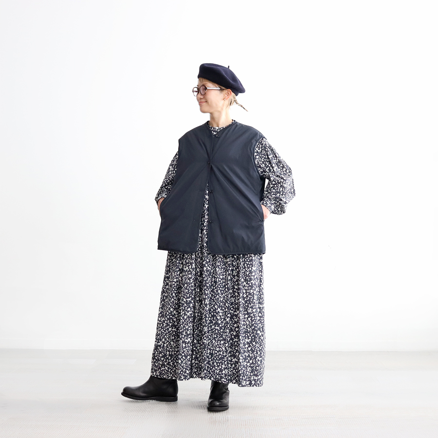 TOUJOURS (トゥジュー) Reversible Padded Utility Vest (リバーシブル