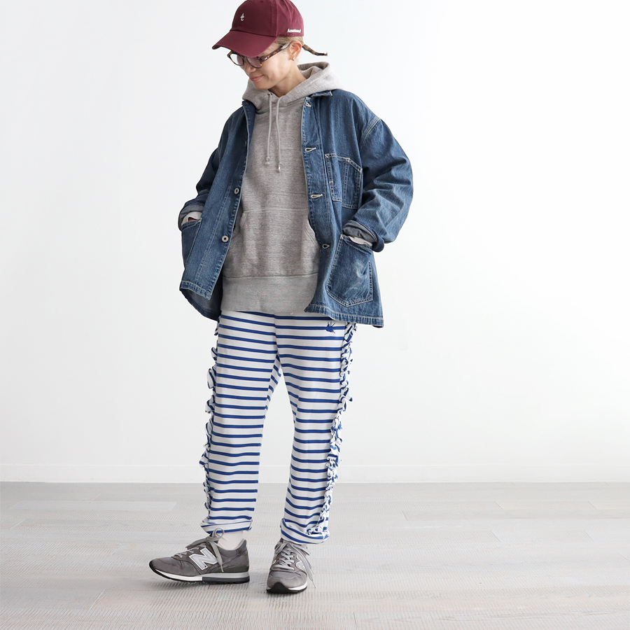 RhodolirioN (ロドリリオン) Swallow Frill Side Pants (ボーダー