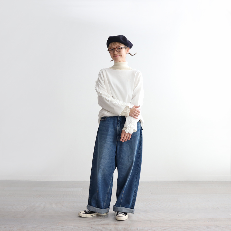 RhodolirioN (ロドリリオン) Swallow Frill Basque Shirt (天竺フリル