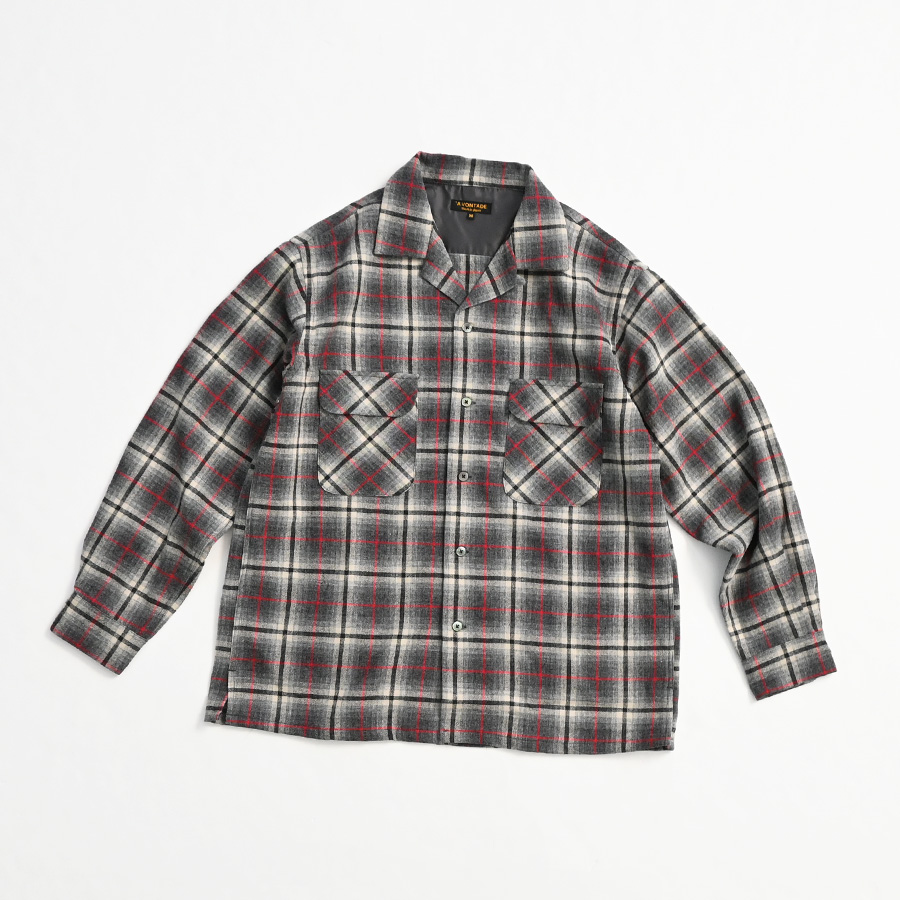 A Vontade（アボンタージ) Wool Plaid Open Shirts VTD-0396-SH
