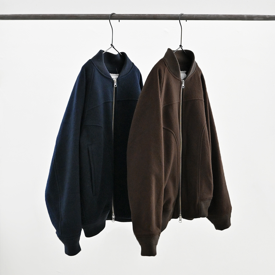 【数回使用】ONE fifth ブラウン ウール混紡ブルゾン ONE FIFTH (ワンフィフス) ウールメルトン・ブルゾン