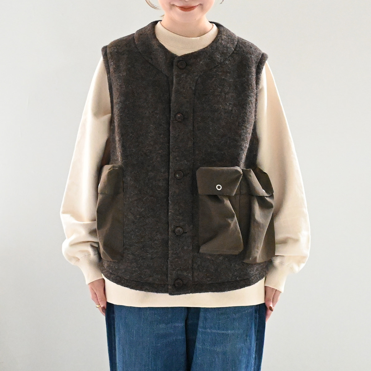 美品　Haversack ニットベスト HAVERSACK(ハバーサック) スライバーニット ベスト 