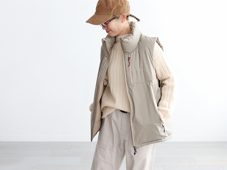 NANGA (ナンガ) AURORA TEX STAND COLLAR DOWN VEST (ダウンベスト
