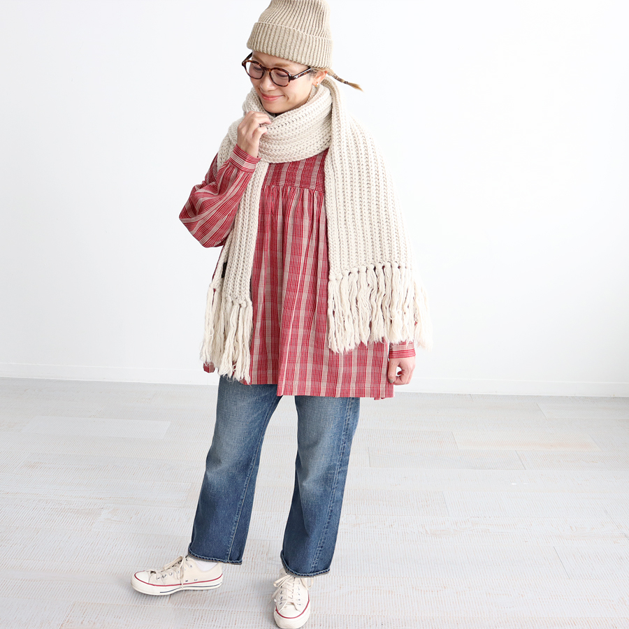 美品✨メゾンドソイル　ピンタック　ギャザー　チェック　ブラウス　長袖　ブラック 美品✨メゾンドソイル ピンタック ギャザー チェック ブラウス 長袖