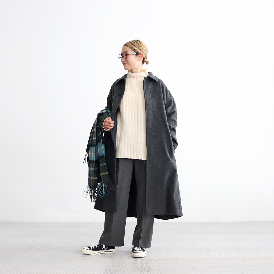 ONE FIFTH (ワンフィフス) ウールメルトン・ステンカラーコート