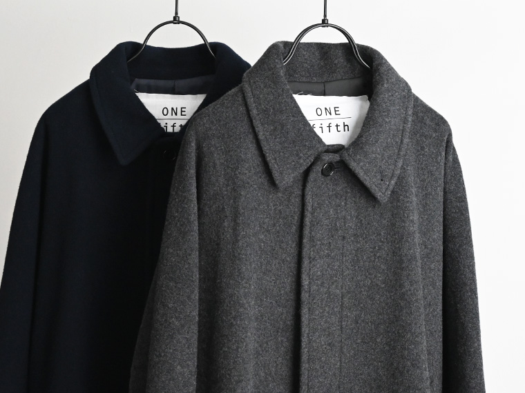 ONE FIFTH (ワンフィフス) ウールメルトン・ステンカラーコート