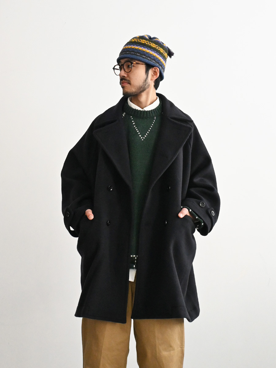 【最終値下げ】Hype-12 bi-color P-coat maillot mature(マイヨマチュア) Double Face Beaver Big Pea Coat