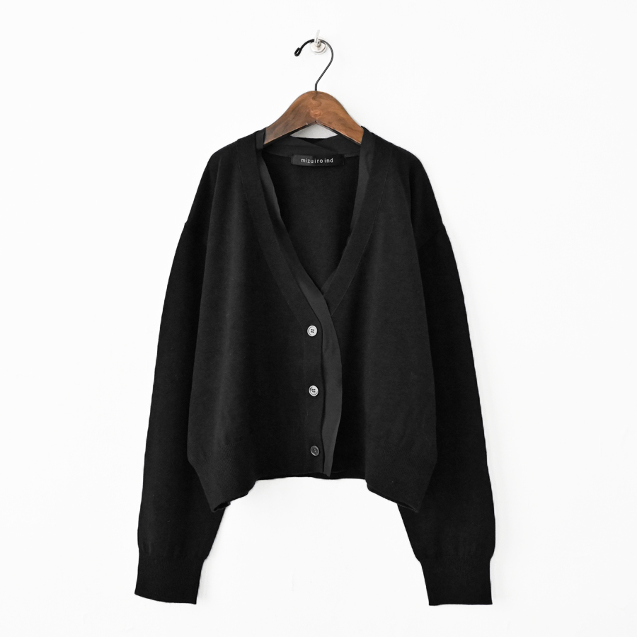 mizuiro ind (ミズイロインド)シフォンフリル・Vネックカーディガン