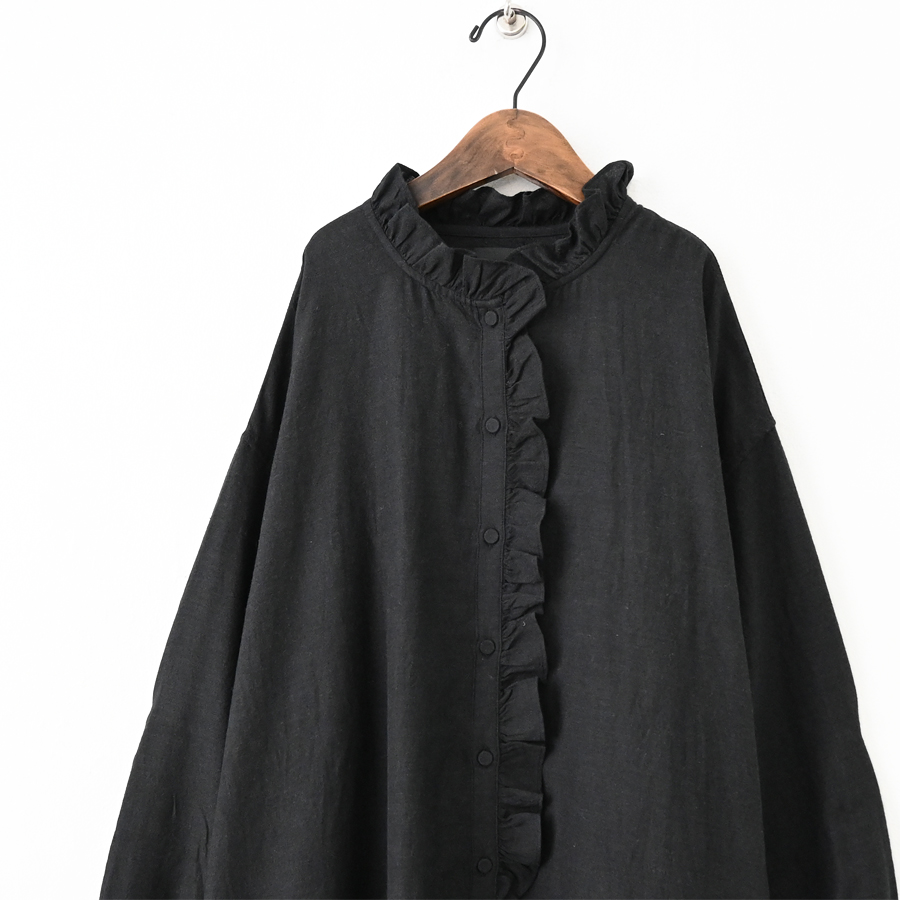 maison de soil (メゾンドソイル) フリルカラーシャツワンピース